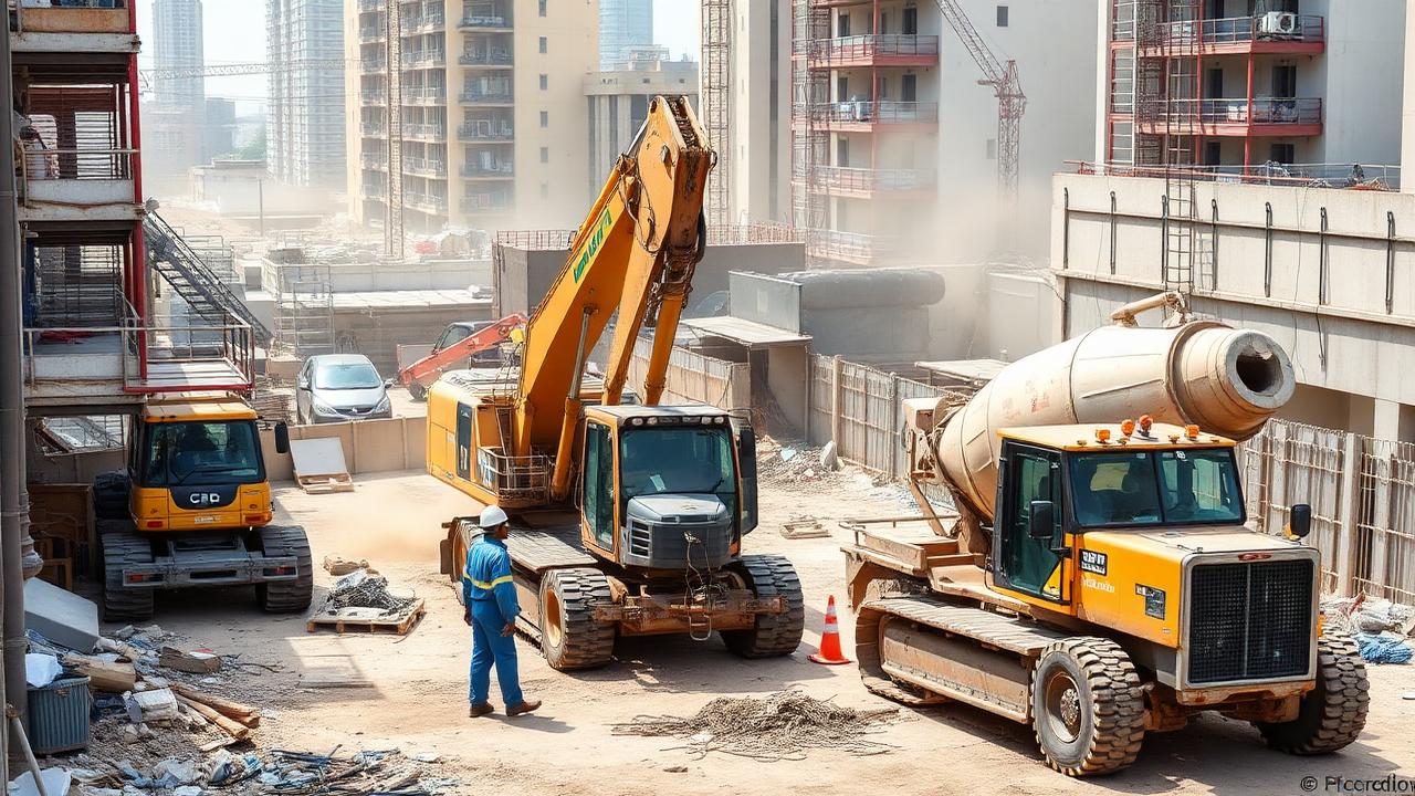 construction site noise levels heavy machinery