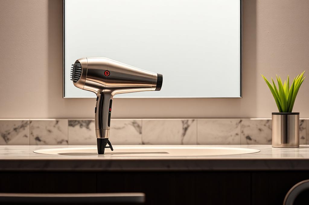 hair dryer appliance on bathroom counter