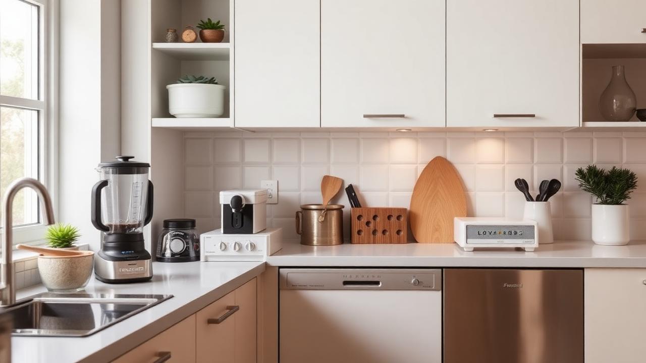 modern kitchen with multiple appliances generating everyday noise