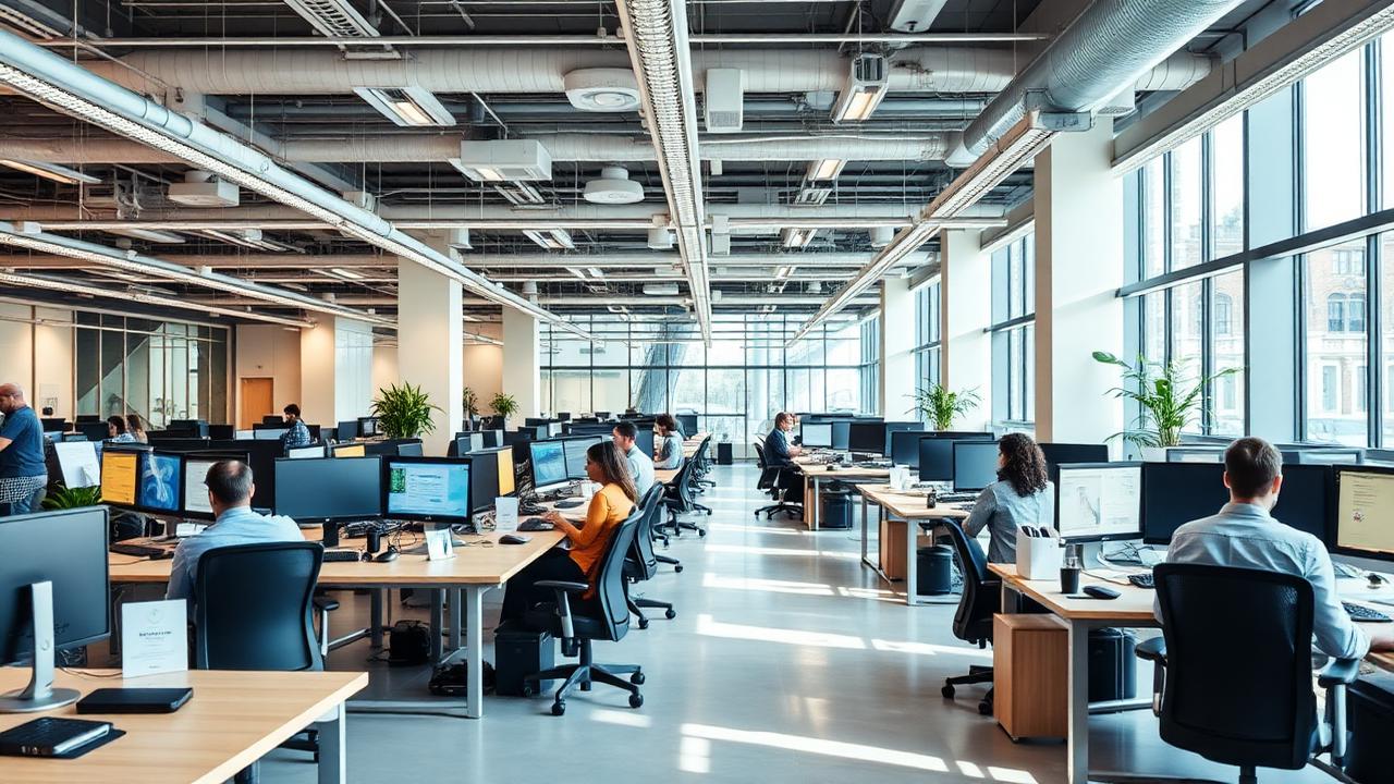 office environment with ambient noise