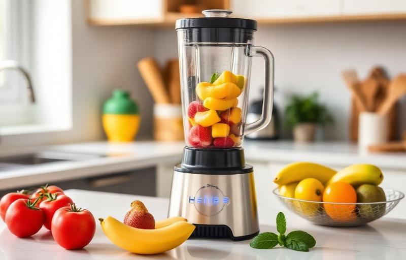 Kitchen blender making a smoothie