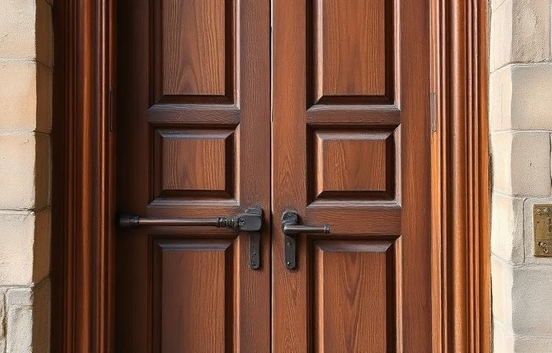 Heavy wooden door