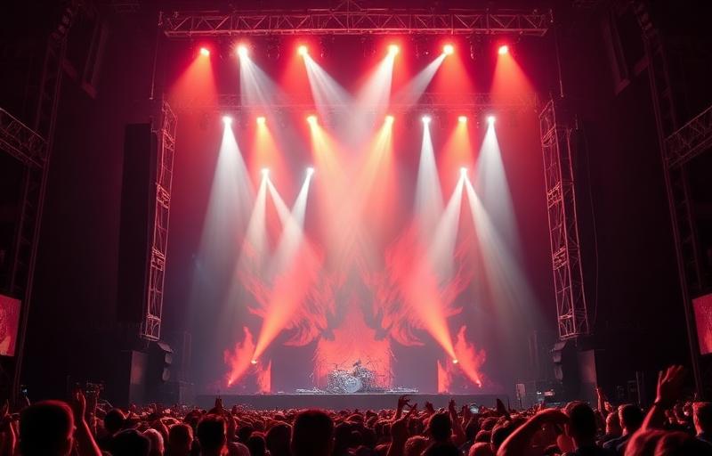 Concert at 110 decibels with dramatic lighting