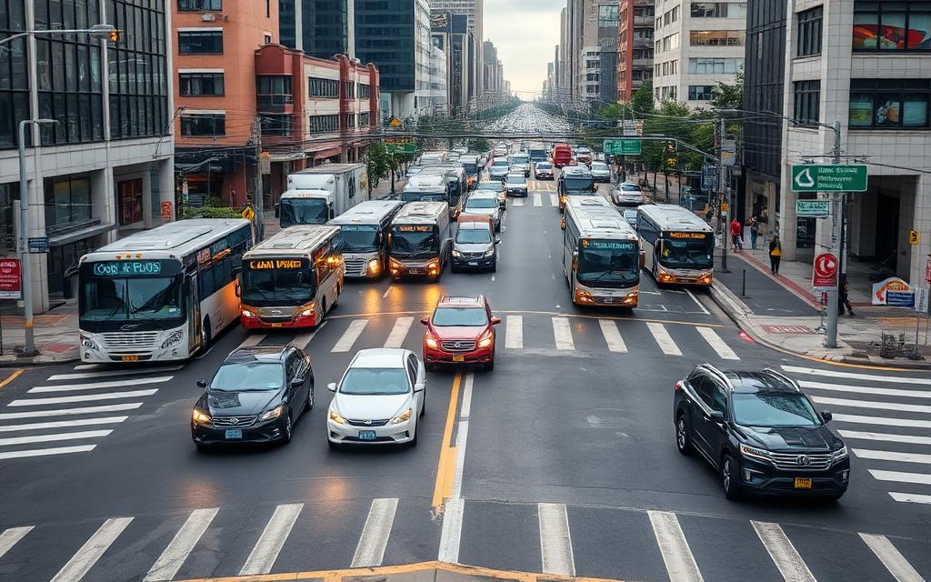 busy urban traffic creating environmental noise